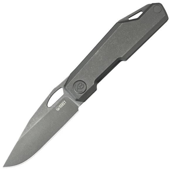 Kubey Verijero Framelock Darkwash 6AL4V Titanium Folding 14C28N Pocket Knife 340E