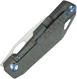 Kubey Verijero Framelock Flamed 6AL4V Titanium Folding 14C28N Pocket Knife 340F
