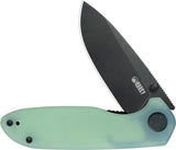 Kubey Belus EDC Linerlock Jade G10 Folding Blackwash 14C28N Pocket Knife 342K
