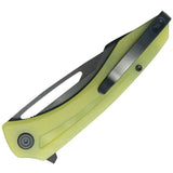 Kubey Merced Linerlock Translucent Yellow G10 Folding 14C28N Pocket Knife 345Q