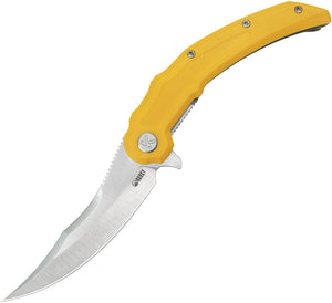 Kubey Wave Crest Linerlock Yellow G10 Folding 14C28N Pikal Pocket Knife 346C