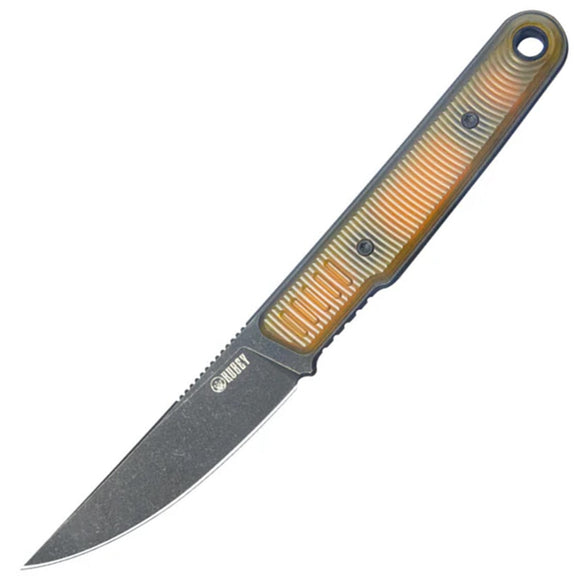 Kubey JL Kwaiken Fixie Ultem Black Sandvik 14C28N Clip Point Fixed Blade Knife 355D