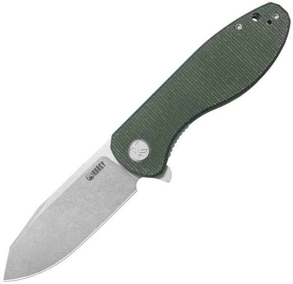 Kubey Master Chief Linerlock Green Micarta Folding 14C28N Pocket Knife 358R