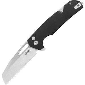 Kubey 10-8 Button Lock Black G10 Folding 14C28N Sheepsfoot Pocket Knife 363A