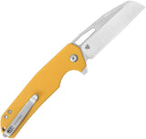 Kubey 10-8 Button Lock Yellow G10 Folding 14C28N Sheepsfoot Pocket Knife 363C