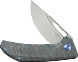 Kubey Hyperion Framelock Flame Titanium Folding CPM-S35VN Pocket Knife 368I