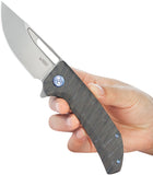 Kubey Hyperion Framelock Flame Titanium Folding CPM-S35VN Pocket Knife 368I