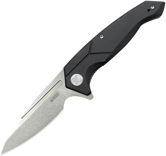 Kubey RBC-1 Outdoor Linerlock Black G10 Folding Sandvik 14C28N Pocket Knife 373A