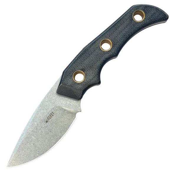 Kubey Willumsen Hunter Black Micarta 14C28N Drop Point Fixed Blade Knife 376A
