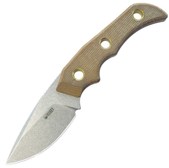 Kubey Willumsen Hunter Brown Micarta 14C28N Drop Point Fixed Blade Knife 376B