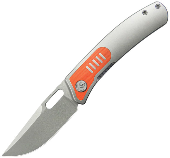 Kubey Common Thread Linerlock Titanium & Orange G10 Folding M390 Knife 377A