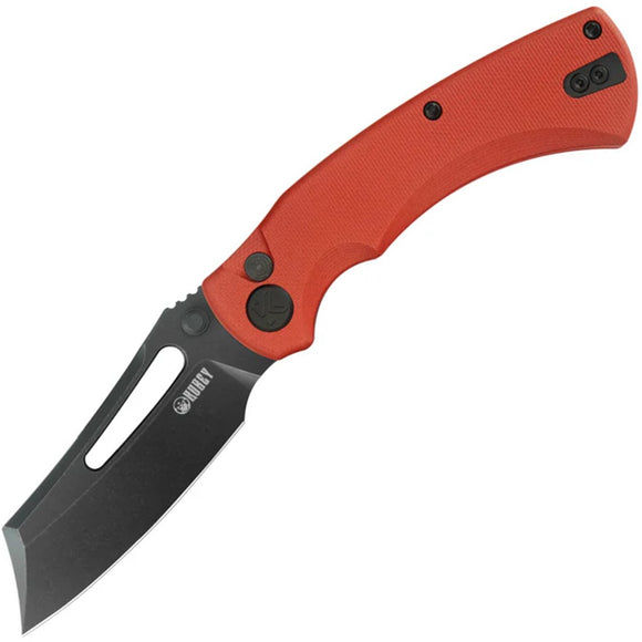 Kubey Dheo Button Lock Red G10 Folding 14C28N Wharncliffe Pocket Knife 378C