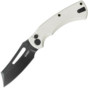 Kubey Dheo Button Lock White G10 Folding 14C28N Wharncliffe Pocket Knife 378E