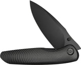Kubey Pioneer Black Titanium Framelock DLC CPM-20CV Folding Knife 379C