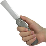 Kubey KB Knives Ikul Button Lock Gray Titanium Folding Bohler M390 Pocket Knife 380A