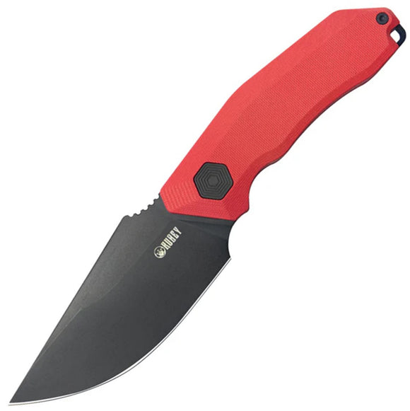 Kubey Basilisk Red G10 14C28N Drop Pt Fixed Blade Knife w/ Kydex Sheath 381B