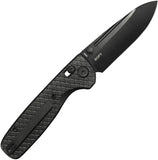 Kubey Bluff Axis Lock Black Textured Titanium Folding S35VN Pocket Knife 383E