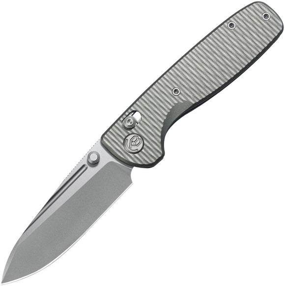 Kubey Bluff Gray Titanium Crossbar Lock  Boehler M390 Folding Knife 383F