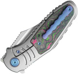 Kubey KB Knives Stroller Bolster Lock Gray Titanium & Carbon Fiber Folding 20CV Knife 384A