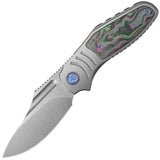 Kubey KB Knives Stroller Bolster Lock Gray Titanium & Carbon Fiber Folding M390 Knife 384A