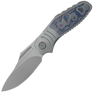 Kubey KB Knives Stroller Bolster Lock Darkwash Titanium & Carbon Fiber Folding M390 Knife 384B