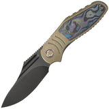 Kubey KB Knives Stroller Bolster Lock Bronze Titanium & Carbon Fiber Folding M390 Knife 384C