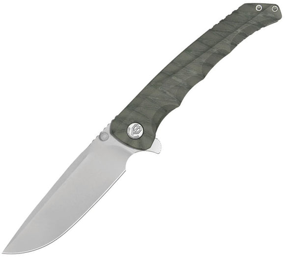 Kubey KB Knives Zazoo Framelock Flamed Titanium Folding M390 Pocket Knife 389B
