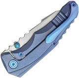 Kubey KB Knives Steeltle Framelock Blue Titanium Folding M390 Pocket Knife 390C