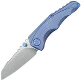 Kubey KB Knives Steeltle Framelock Blue Titanium Folding M390 Pocket Knife 390C