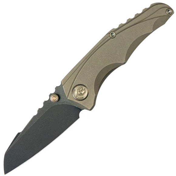 Kubey KB Knives Steeltle Framelock Bronze Titanium Folding M390 Pocket Knife 390D