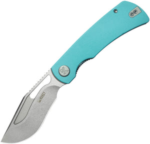 Kubey Gurkha Linerlock Light Blue G10 Folding Sandvik 14C28N Pocket Knife 397B