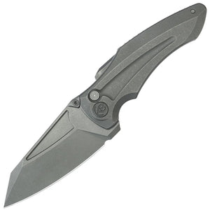 Kubey KB Knives Sumo Button Lock Darkwash 6AL4V Titanium Folding CPM-20CV Pocket Knife 400B