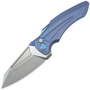 Kubey KB Knives Sumo Button Lock Blue 6AL4V Titanium Folding CPM-20CV Pocket Knife 400C