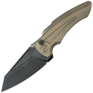 Kubey KB Knives Sumo Button Lock Bronze 6AL4V Titanium Folding CPM-20CV Pocket Knife 400D