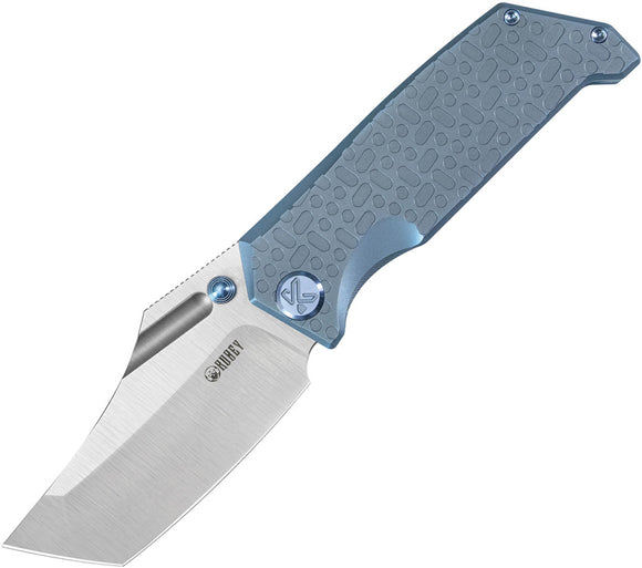 Kubey Hamster Framelock Blue Titanium Folding 14C28N Pocket Knife 402B