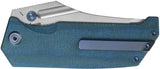 Kubey Hamster Linerlock Denim Blue Micarta Folding 14C28N Pocket Knife 402E