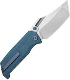 Kubey Hamster Linerlock Denim Blue Micarta Folding 14C28N Pocket Knife 402E
