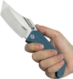 Kubey Hamster Linerlock Denim Blue Micarta Folding 14C28N Pocket Knife 402E