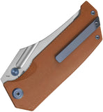 Kubey Hamster Linerlock Tan Micarta Folding 14C28N Pocket Knife 402F