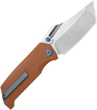 Kubey Hamster Linerlock Tan Micarta Folding 14C28N Pocket Knife 402F