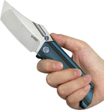 Kubey Hamster Linerlock Blue & Black G10 Folding 14C28N Pocket Knife 402G
