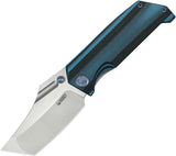 Kubey Hamster Linerlock Blue & Black G10 Folding 14C28N Pocket Knife 402G