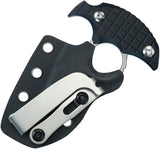 Kubey Stheno Black G10 Stonewash 14C28N Fixed Blade Knife w/ Sheath 404A