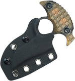 Kubey Stheno Yellow Ultem Blackwash 14C28N Fixed Blade Knife w/ Sheath 404E