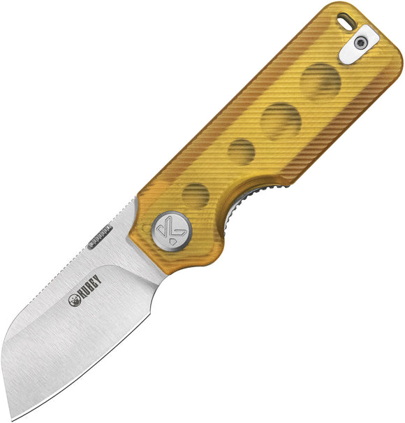 Kubey Boxer Linerlock Ultem Folding 14C28N Sheepsfoot Pocket Knife 407C
