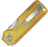 Kubey Boxer Linerlock Ultem Folding 14C28N Sheepsfoot Pocket Knife 407C