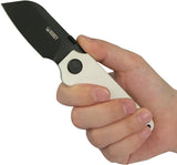 Kubey Boxer Linerlock White G10 Folding 14C28N Sheepsfoot Pocket Knife 407E