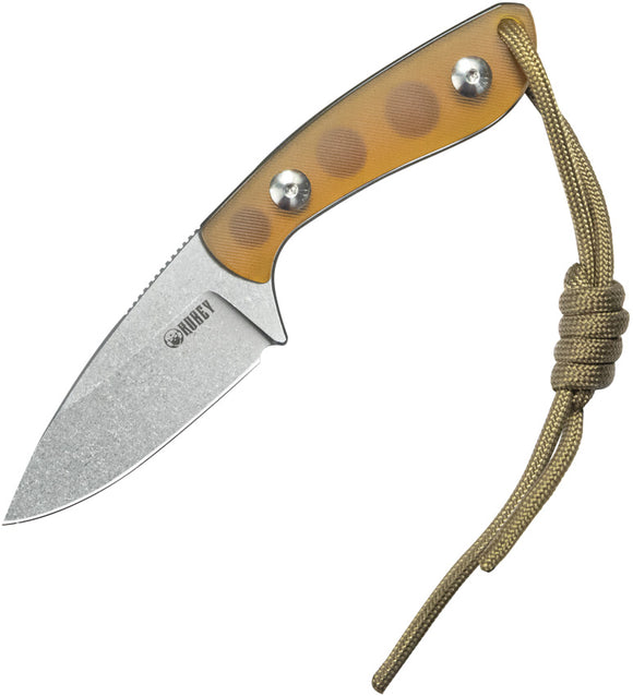 Kubey Bloom Ultem Stonewashed 14C28N Fixed Blade Knife + Sheath 411C 