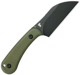 Kubey Rockhopper Green Micarta Blackwash 14C28N Fixed Blade Knife w/ Sheath 412F