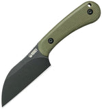 Kubey Rockhopper Green Micarta Blackwash 14C28N Fixed Blade Knife w/ Sheath 412F